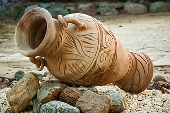 clay vase fallen