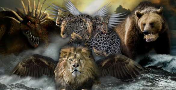 the winged lion in the book of daniel symbolized