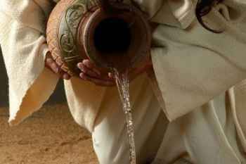 Jesus in the feast of Tabernacles Pouring out of water